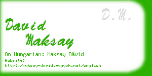 david maksay business card